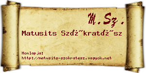 Matusits Szókratész névjegykártya
